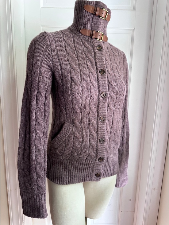 Ralph Lauren Sweaters - Ralph Lauren Cable-Knit Turtleneck Cardigan Wool/ Cashmere Size S/M